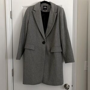 Grey coat in size large by Zara